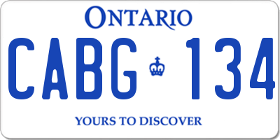 ON license plate CABG134