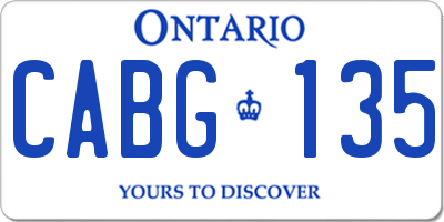 ON license plate CABG135