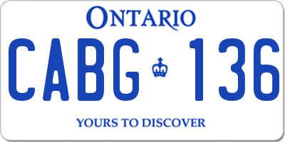 ON license plate CABG136