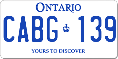 ON license plate CABG139