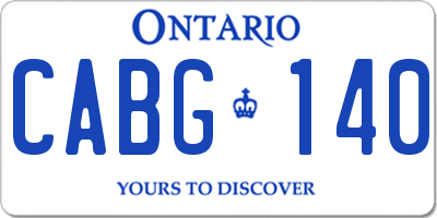 ON license plate CABG140