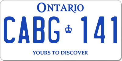 ON license plate CABG141