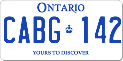 ON license plate CABG142