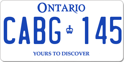 ON license plate CABG145