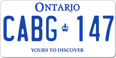 ON license plate CABG147