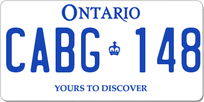 ON license plate CABG148