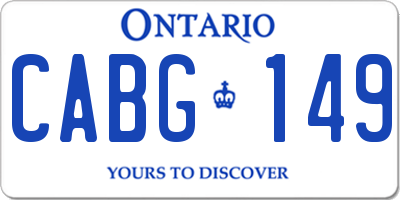 ON license plate CABG149