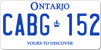 ON license plate CABG152