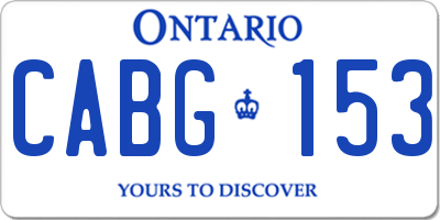 ON license plate CABG153