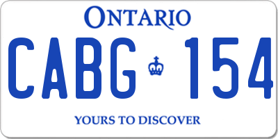 ON license plate CABG154