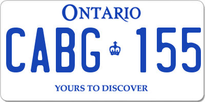 ON license plate CABG155