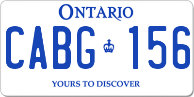 ON license plate CABG156