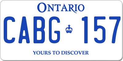 ON license plate CABG157