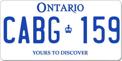 ON license plate CABG159