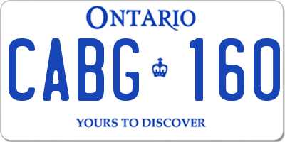 ON license plate CABG160