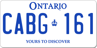 ON license plate CABG161