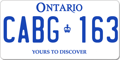 ON license plate CABG163