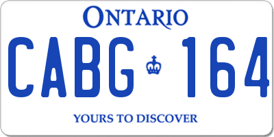 ON license plate CABG164