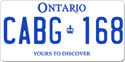 ON license plate CABG168