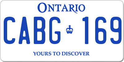 ON license plate CABG169