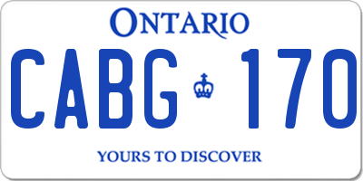 ON license plate CABG170