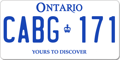 ON license plate CABG171