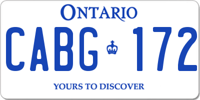 ON license plate CABG172