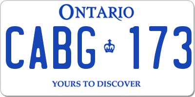 ON license plate CABG173