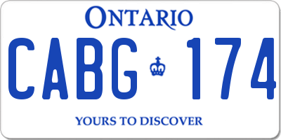 ON license plate CABG174