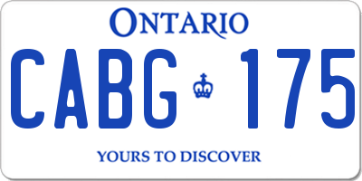 ON license plate CABG175