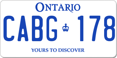 ON license plate CABG178