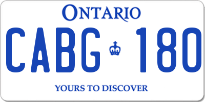 ON license plate CABG180