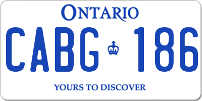 ON license plate CABG186