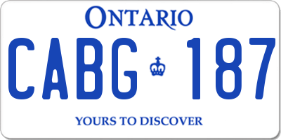 ON license plate CABG187