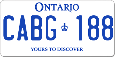 ON license plate CABG188