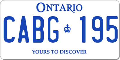 ON license plate CABG195