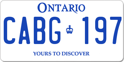 ON license plate CABG197