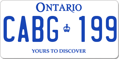 ON license plate CABG199