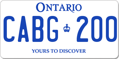 ON license plate CABG200