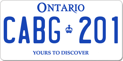 ON license plate CABG201