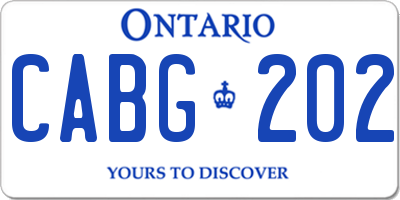 ON license plate CABG202