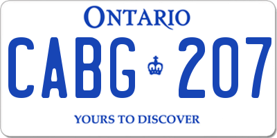 ON license plate CABG207