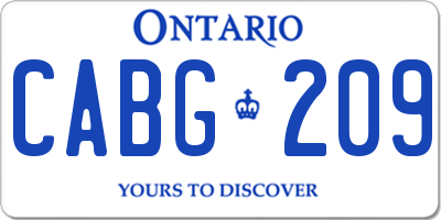 ON license plate CABG209