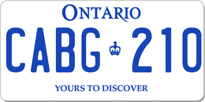 ON license plate CABG210