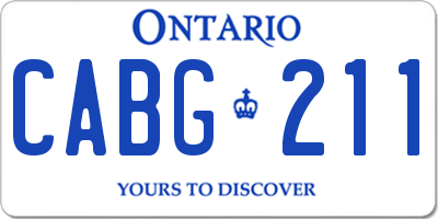 ON license plate CABG211