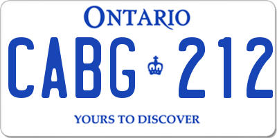 ON license plate CABG212