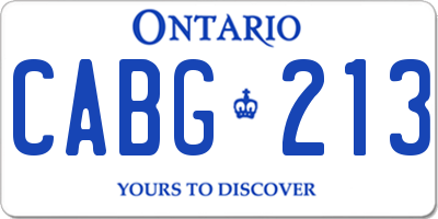 ON license plate CABG213