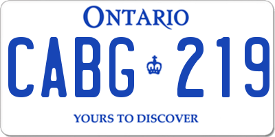 ON license plate CABG219