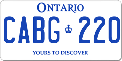 ON license plate CABG220