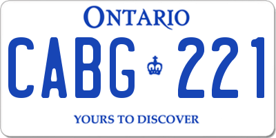 ON license plate CABG221